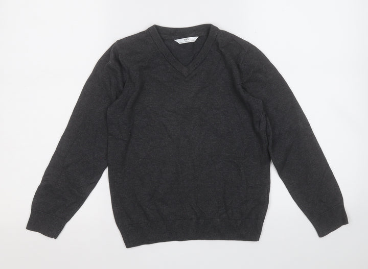 Marks and Spencer Boys Grey Cotton Pullover Sweatshirt Size 8-9 Years