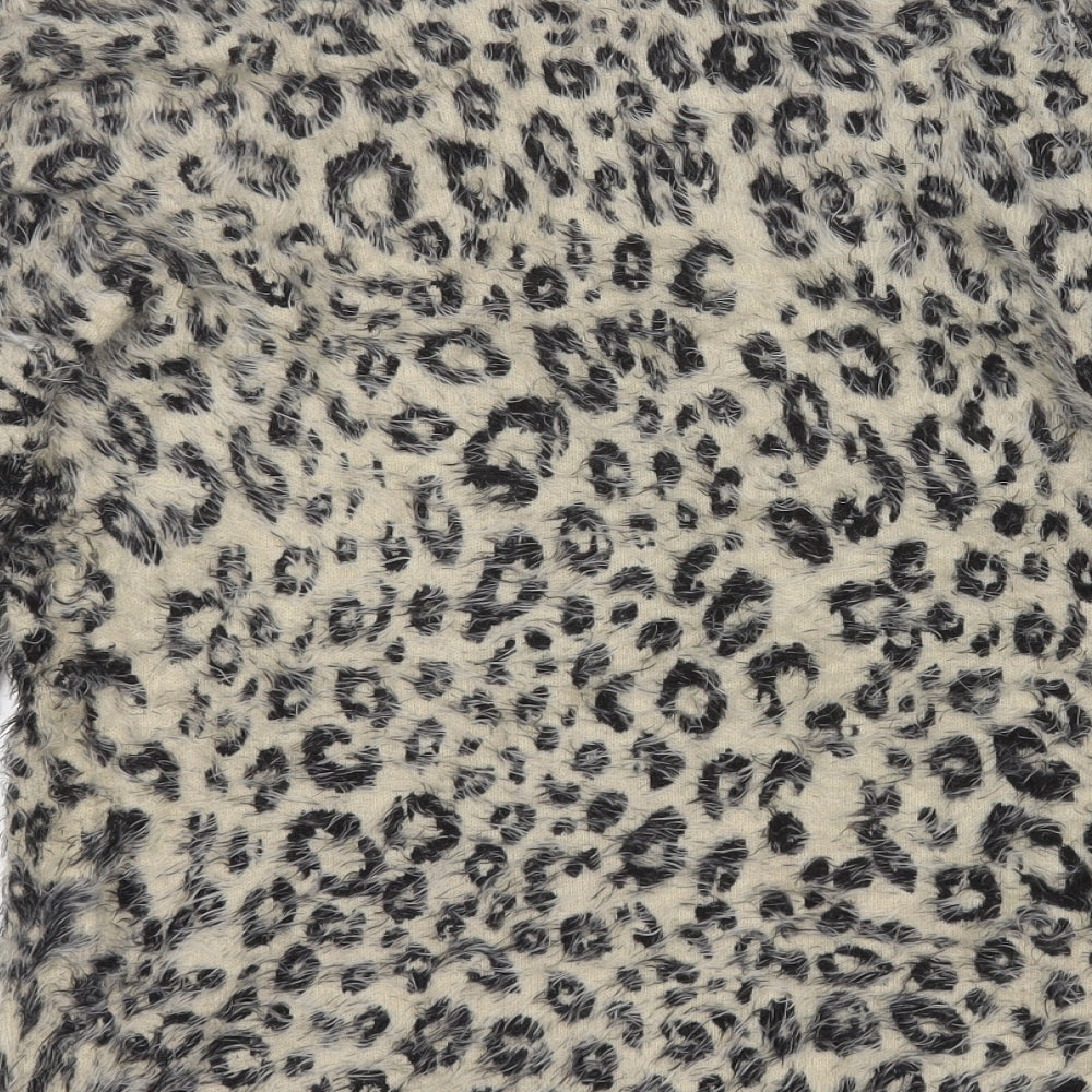 Preworn Womens Multicoloured Round Neck Animal Print Acrylic Pullover Jumper Size L