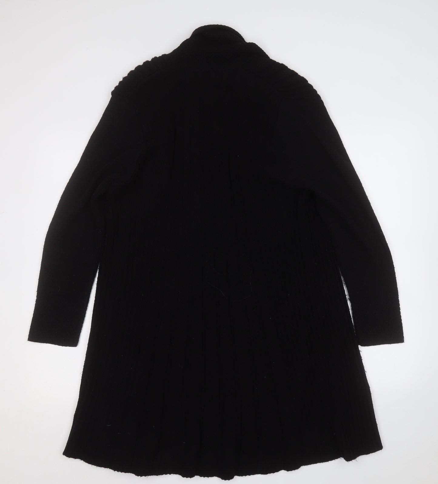 EWM Womens Black V-Neck  Acrylic Cardigan Jumper Size 14