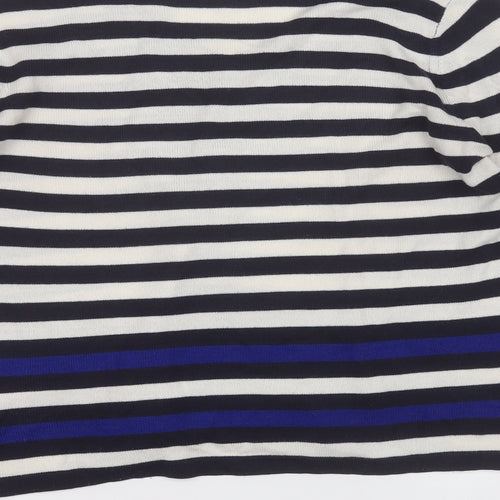 Marks and Spencer Womens Multicoloured V-Neck Striped Acrylic Pullover Jumper Size 14