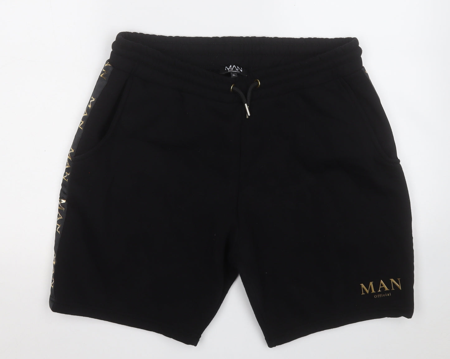 Boohoo Mens Black  Cotton Sweat Shorts Size XL  Regular