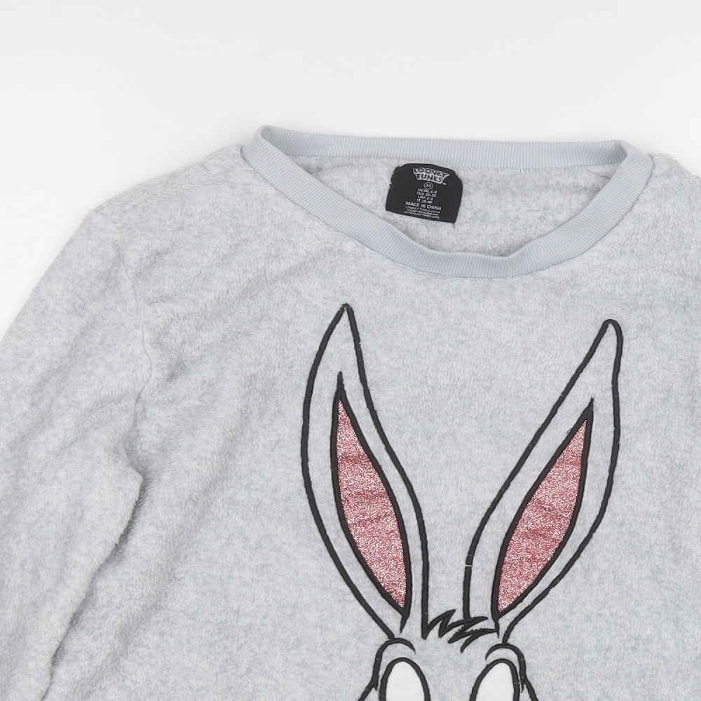 love to lounge  Womens Grey  Polyester Pullover Sweatshirt Size XS   - Bugs Bunny Looney Tunes