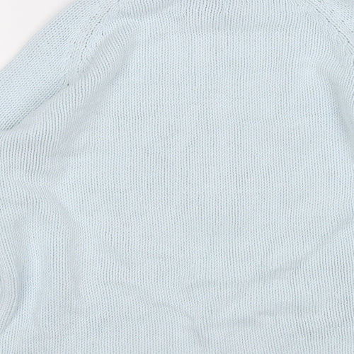 Per Una Womens Blue Round Neck  Cotton Full Zip Jumper Size S