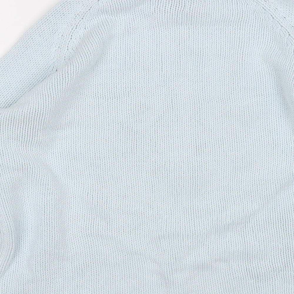 Per Una Womens Blue Round Neck  Cotton Full Zip Jumper Size S