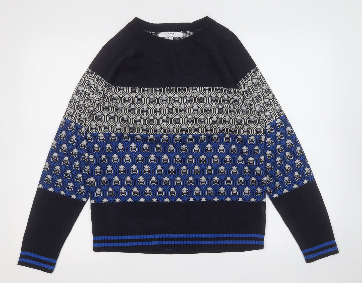 NEXT Mens Multicoloured Geometric Polyester Pullover Sweatshirt Size M