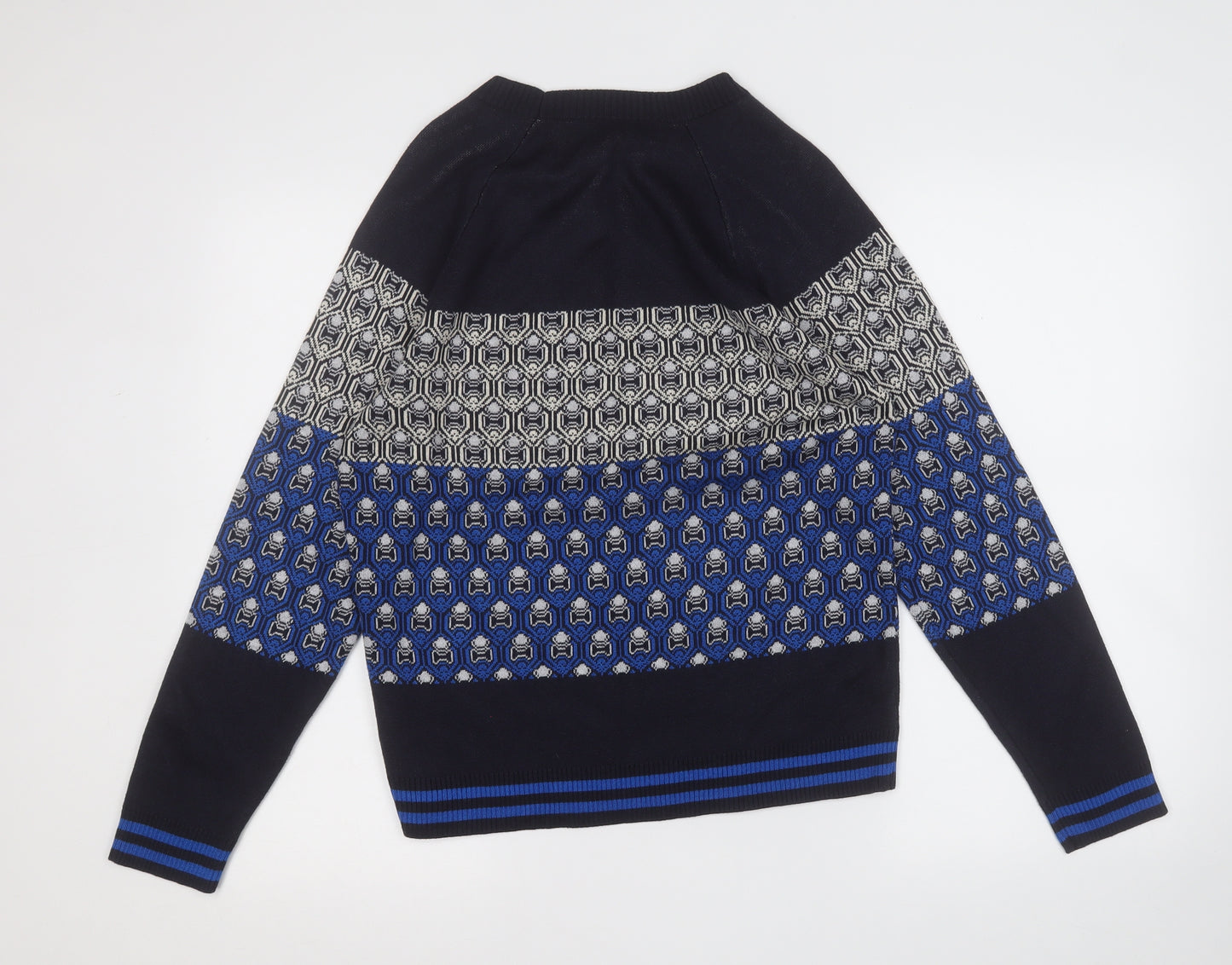 NEXT Mens Multicoloured Geometric Polyester Pullover Sweatshirt Size M