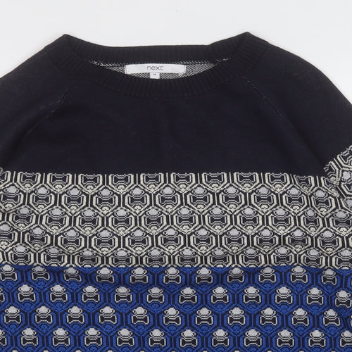 NEXT Mens Multicoloured Geometric Polyester Pullover Sweatshirt Size M