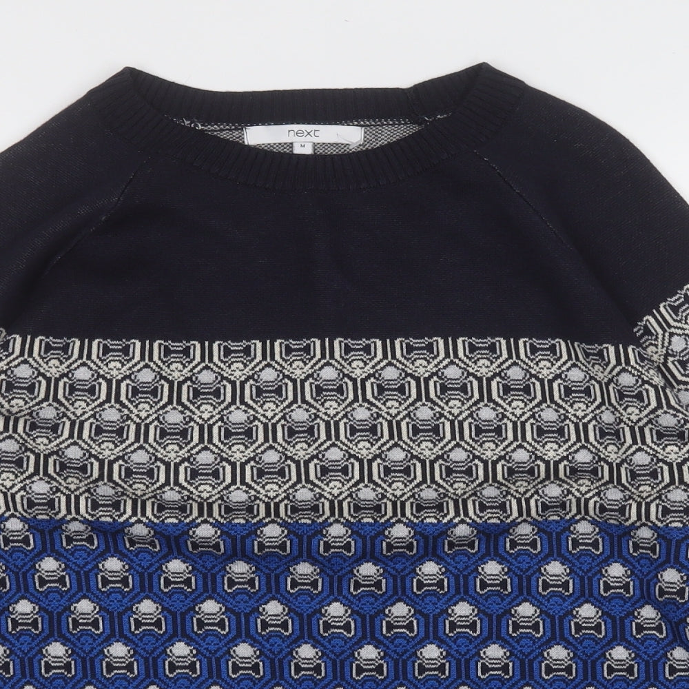 NEXT Mens Multicoloured Geometric Polyester Pullover Sweatshirt Size M