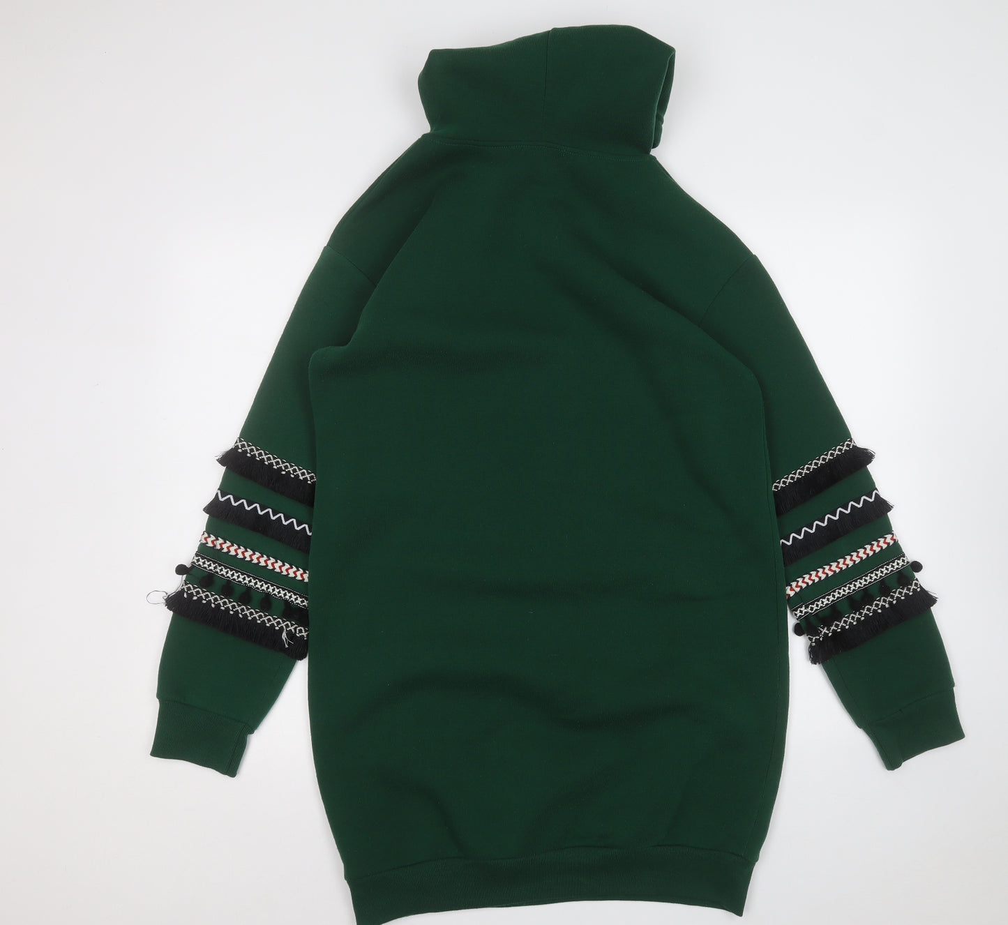 Preworn Womens Green  Polyester Jumper Dress  Size M  Round Neck