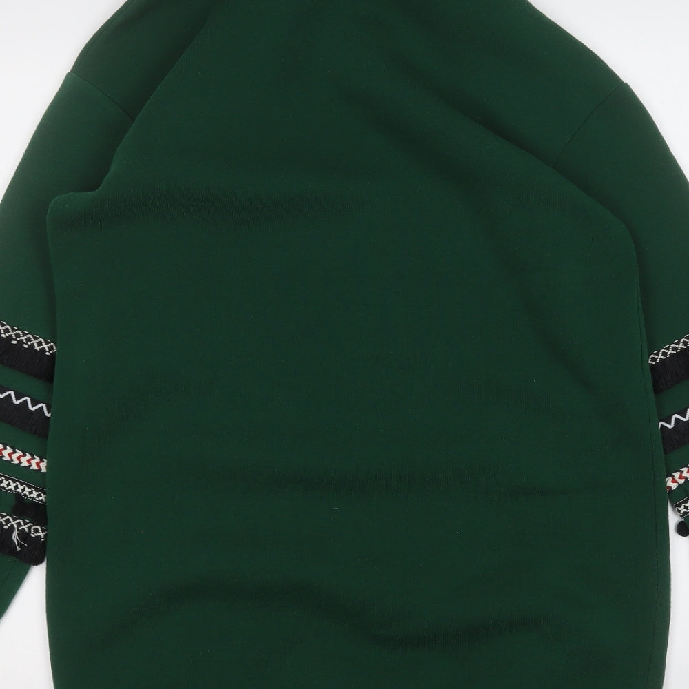 Preworn Womens Green  Polyester Jumper Dress  Size M  Round Neck