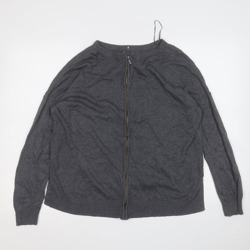 TU Womens Grey Round Neck  Viscose Pullover Jumper Size 12