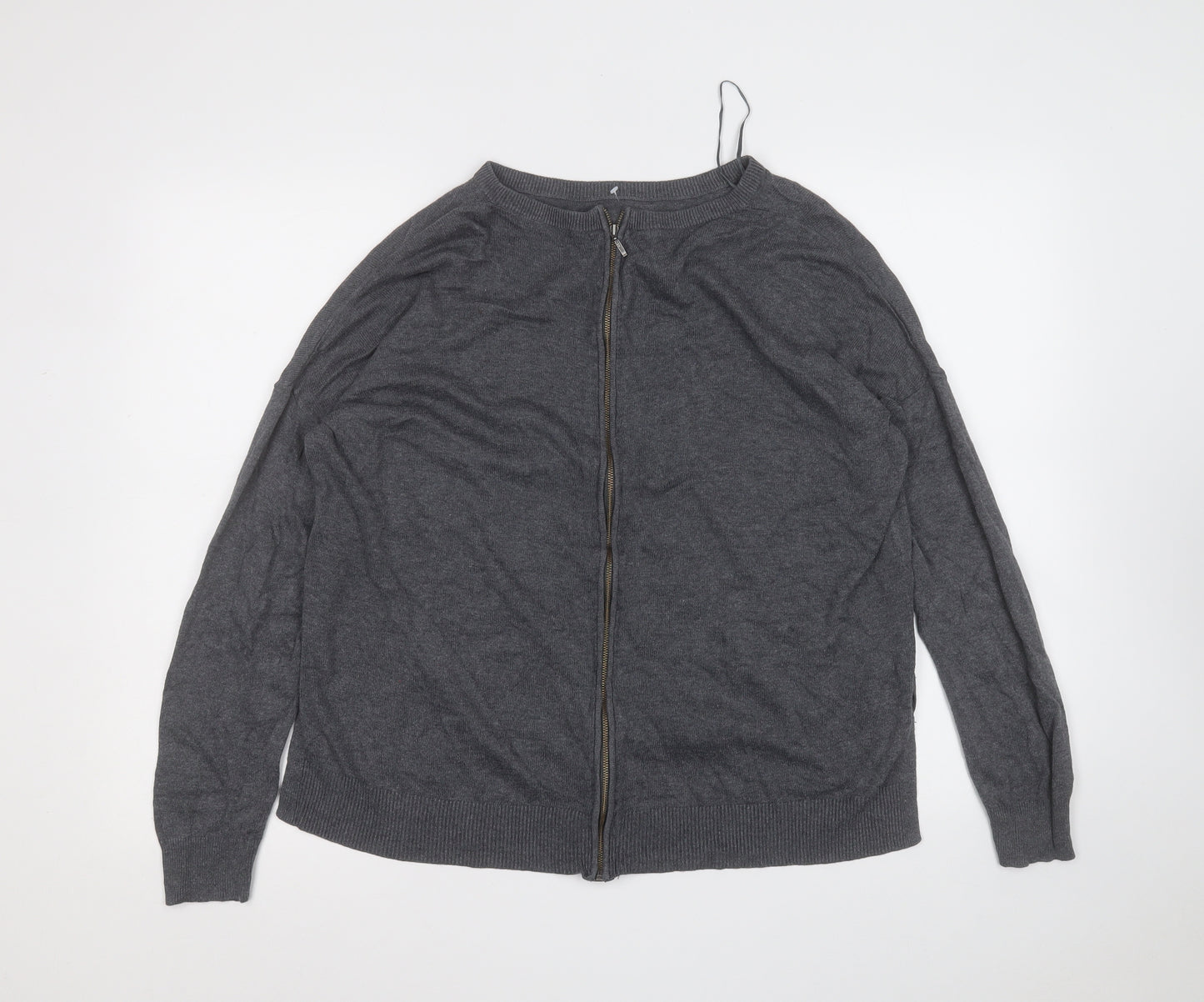 TU Womens Grey Round Neck  Viscose Pullover Jumper Size 12