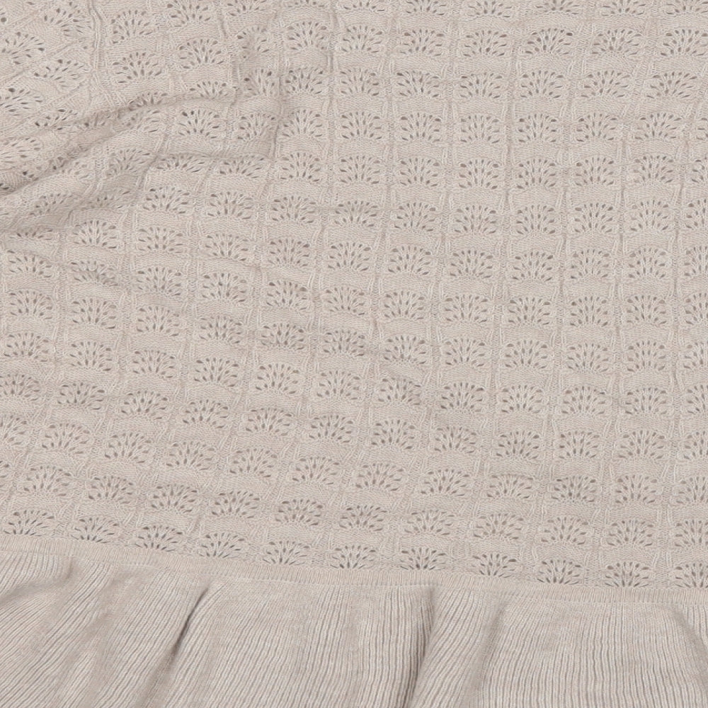 NEXT Womens Beige Round Neck  Cotton Pullover Jumper Size 10