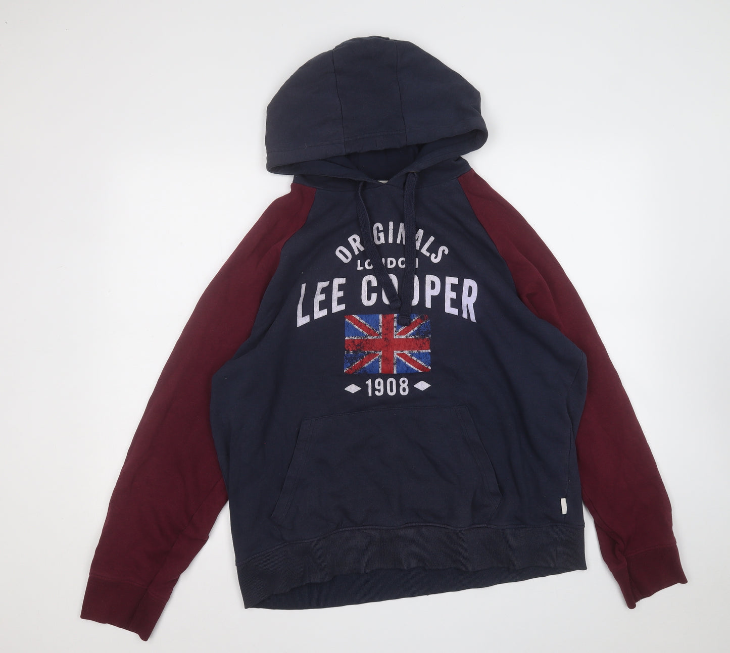 Lee Cooper Mens Blue  Cotton Pullover Hoodie Size XL