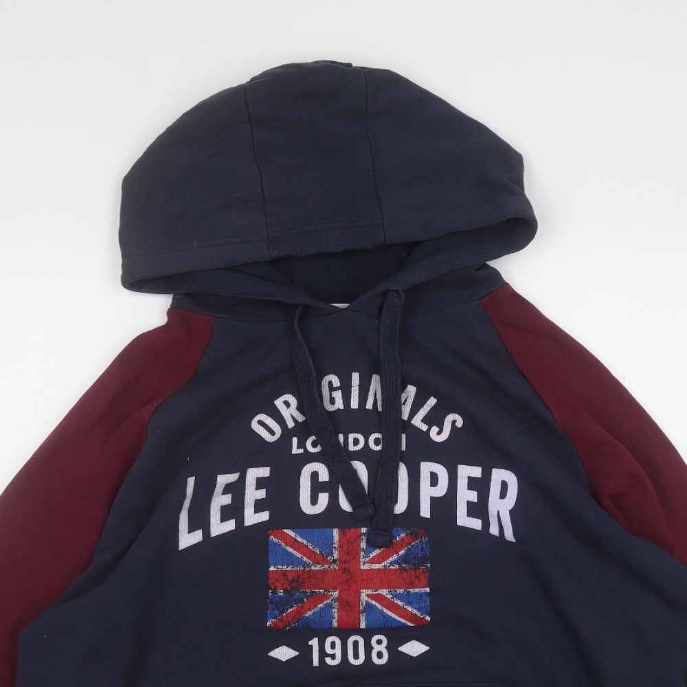 Lee Cooper Mens Blue  Cotton Pullover Hoodie Size XL