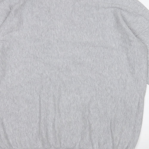 Peacocks Womens Grey V-Neck  Cotton Pullover Jumper Size 14