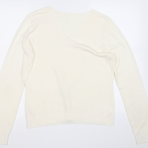 BHS Womens Yellow V-Neck  Acrylic Pullover Jumper Size 14