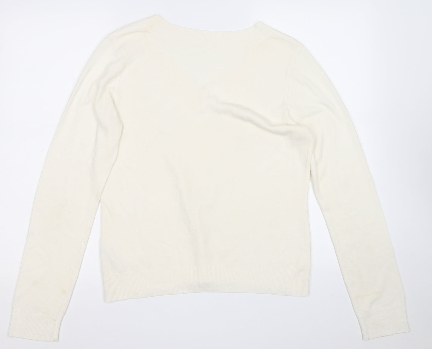 BHS Womens Yellow V-Neck  Acrylic Pullover Jumper Size 14