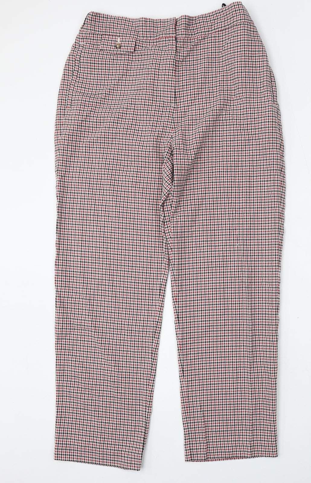 Classic Womens Multicoloured Check Polyester Trousers  Size 14 L28 in Regular Hook & Eye