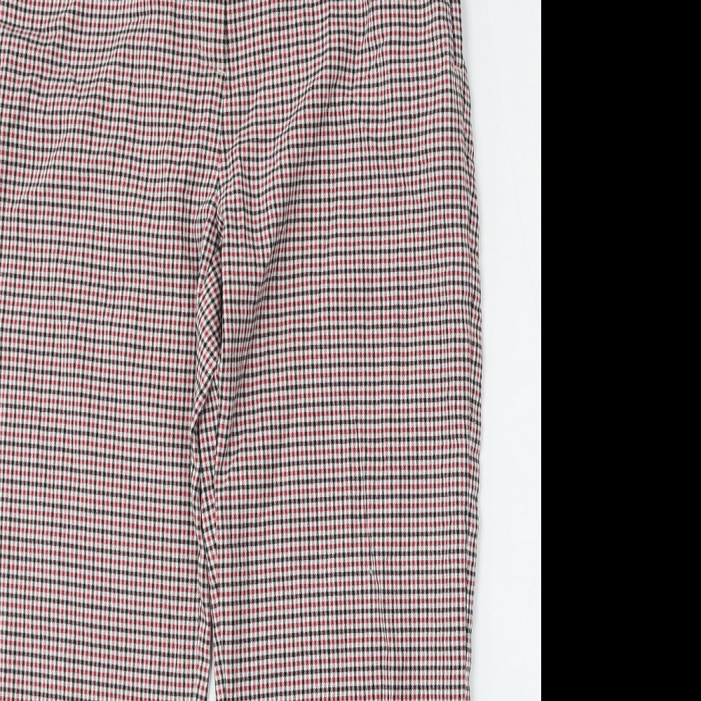 Classic Womens Multicoloured Check Polyester Trousers  Size 14 L28 in Regular Hook & Eye