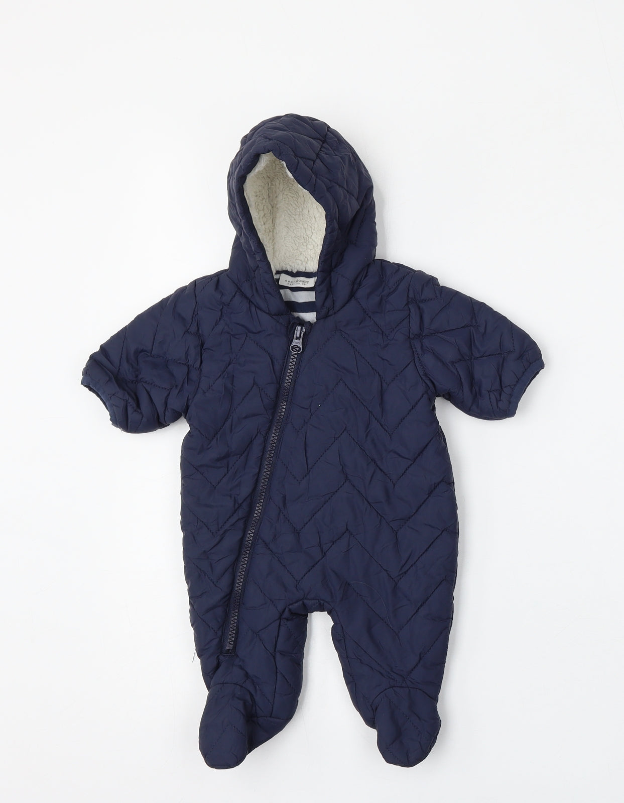 NEXT Boys Blue   Puffer Jacket Snowsuit Size 0-3 Months   Zip