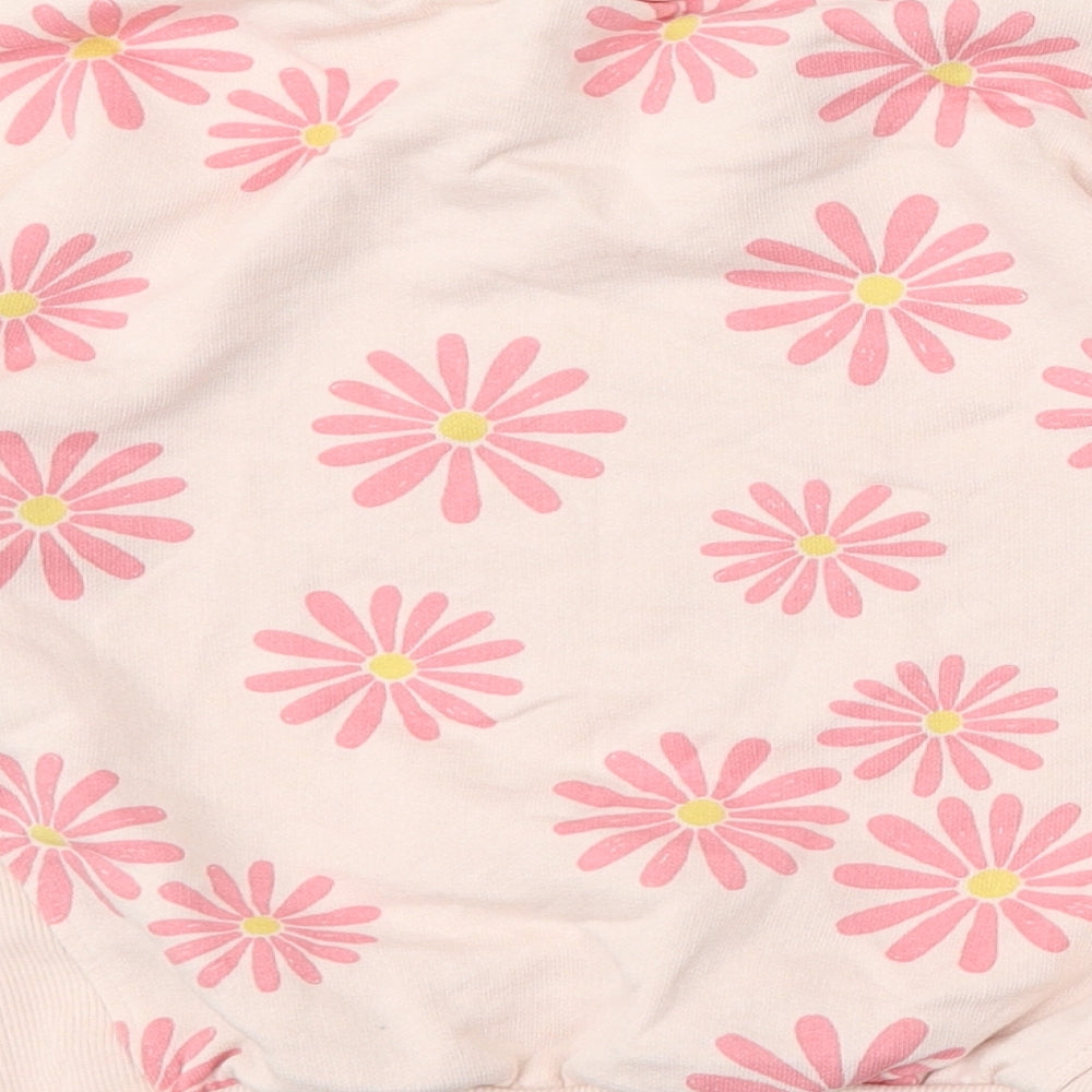 Zara Girls Pink Floral Cotton Pullover Sweatshirt Size 4-5 Years