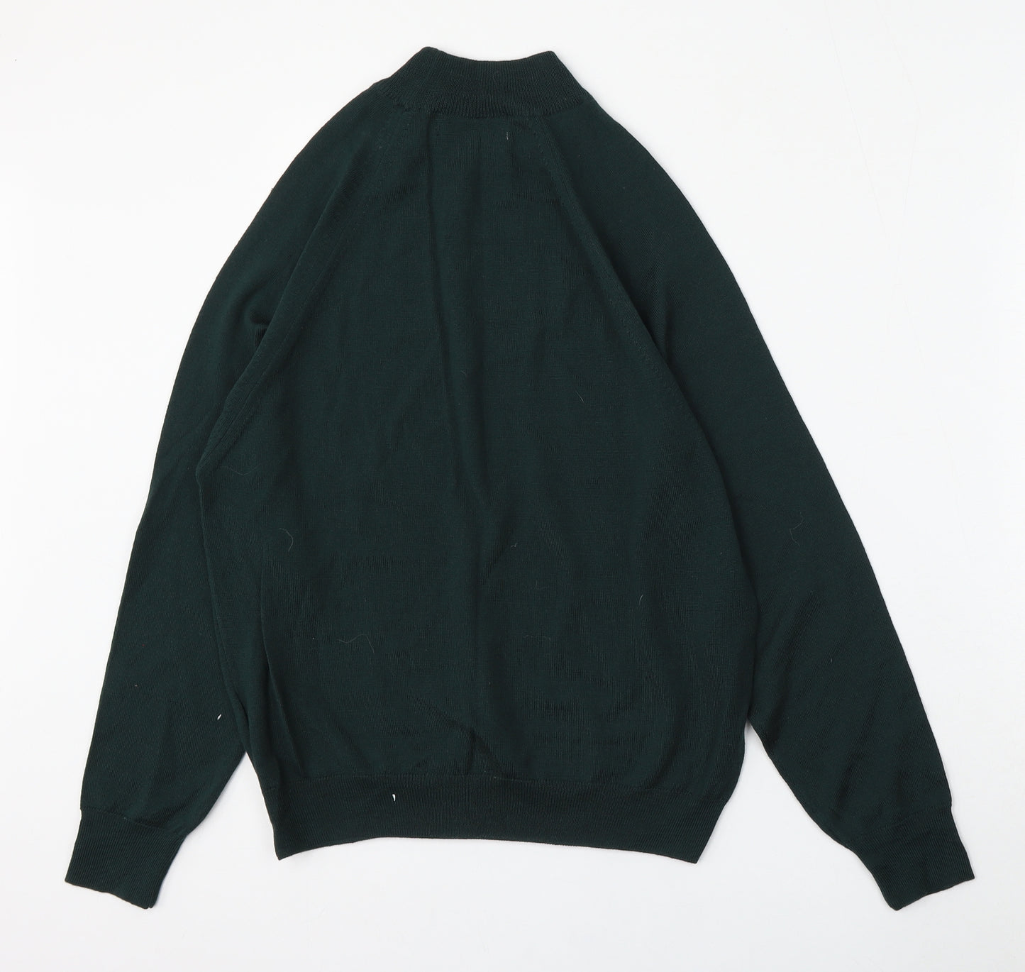 Montana Country Collection Womens Green Mock Neck  Wool Pullover Jumper Size 12