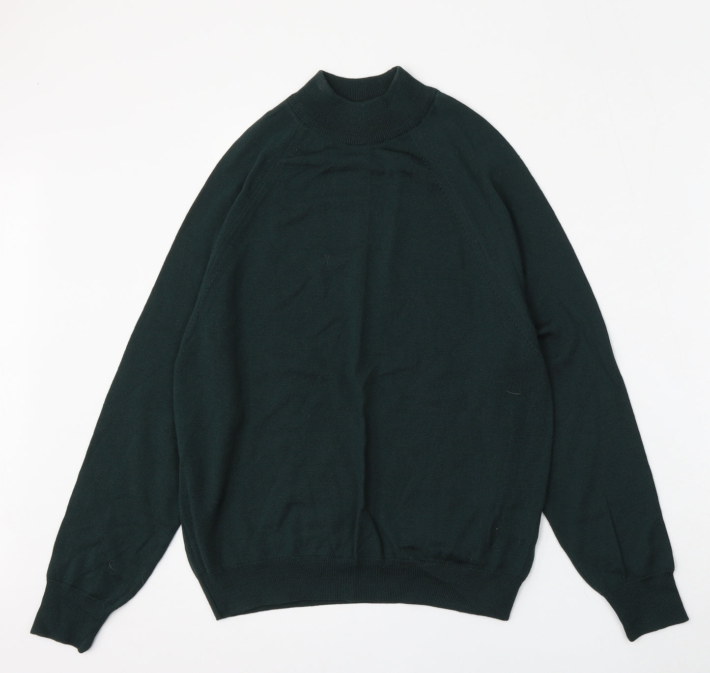 Montana Country Collection Womens Green Mock Neck  Wool Pullover Jumper Size 12