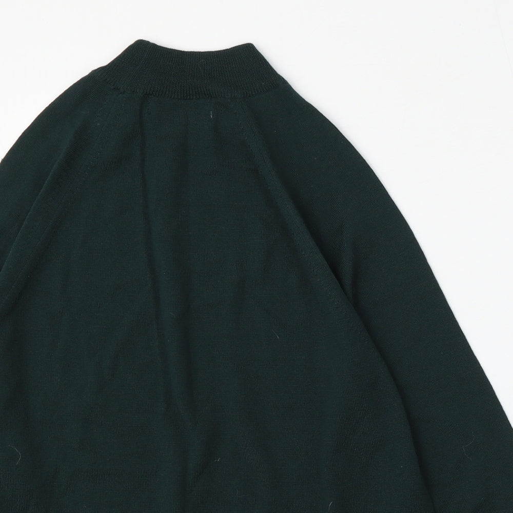 Montana Country Collection Womens Green Mock Neck  Wool Pullover Jumper Size 12
