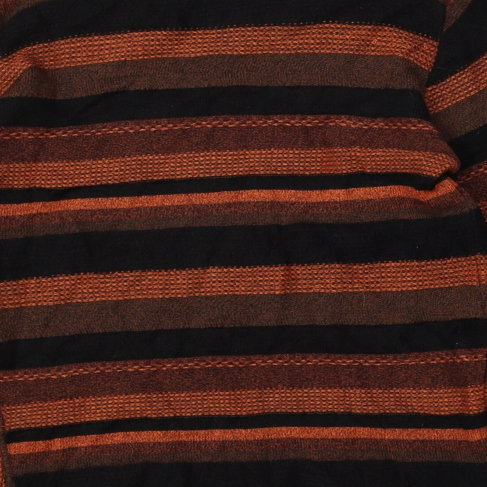 pause cafe Womens Multicoloured Round Neck Striped Acrylic Pullover Jumper Size L