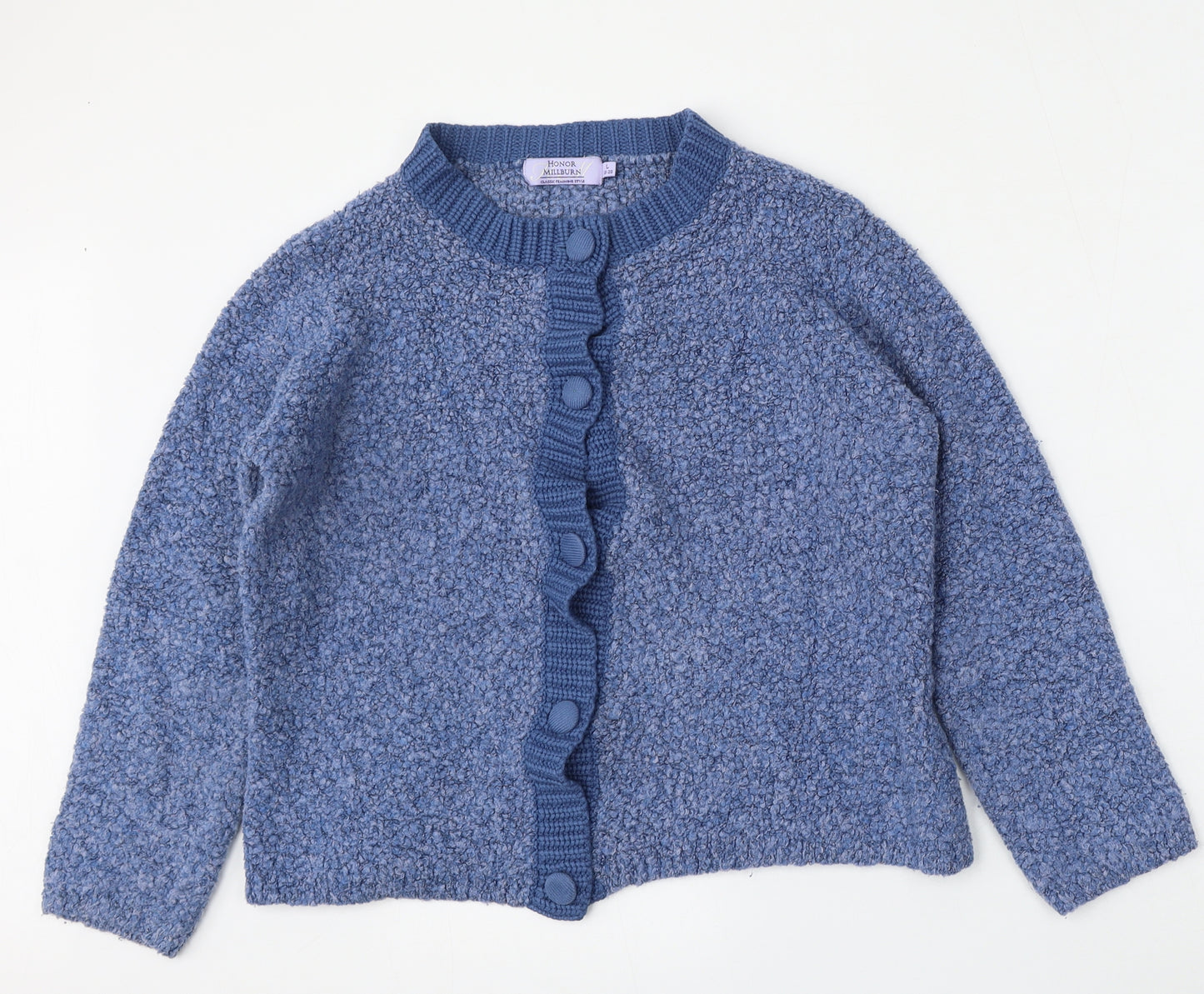 Honor Milburn Womens Blue Round Neck  Polyester Cardigan Jumper Size 18