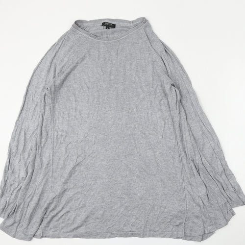 Papaya Womens Grey Round Neck  Viscose Pullover Jumper Size 16
