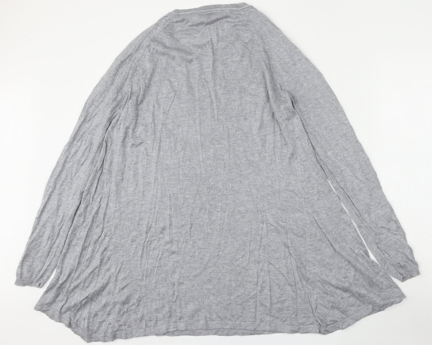 Papaya Womens Grey Round Neck  Viscose Pullover Jumper Size 16