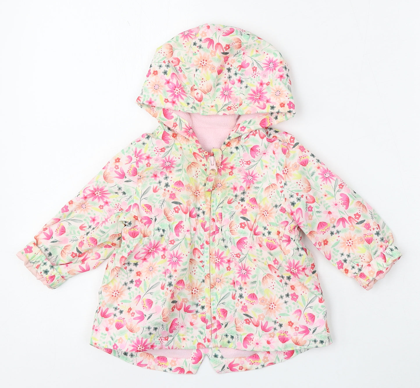 Nutmeg Girls Multicoloured Floral  Jacket  Size 9-12 Months   Zip