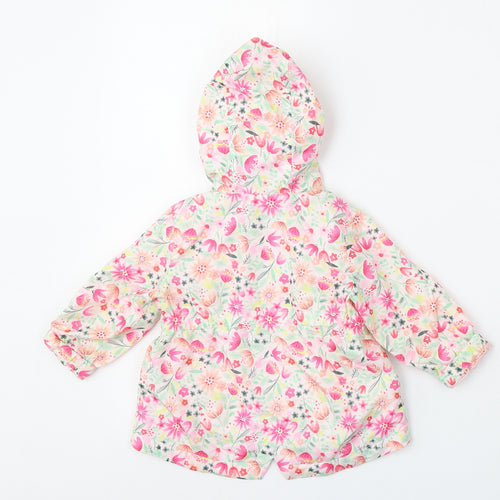 Nutmeg Girls Multicoloured Floral  Jacket  Size 9-12 Months   Zip