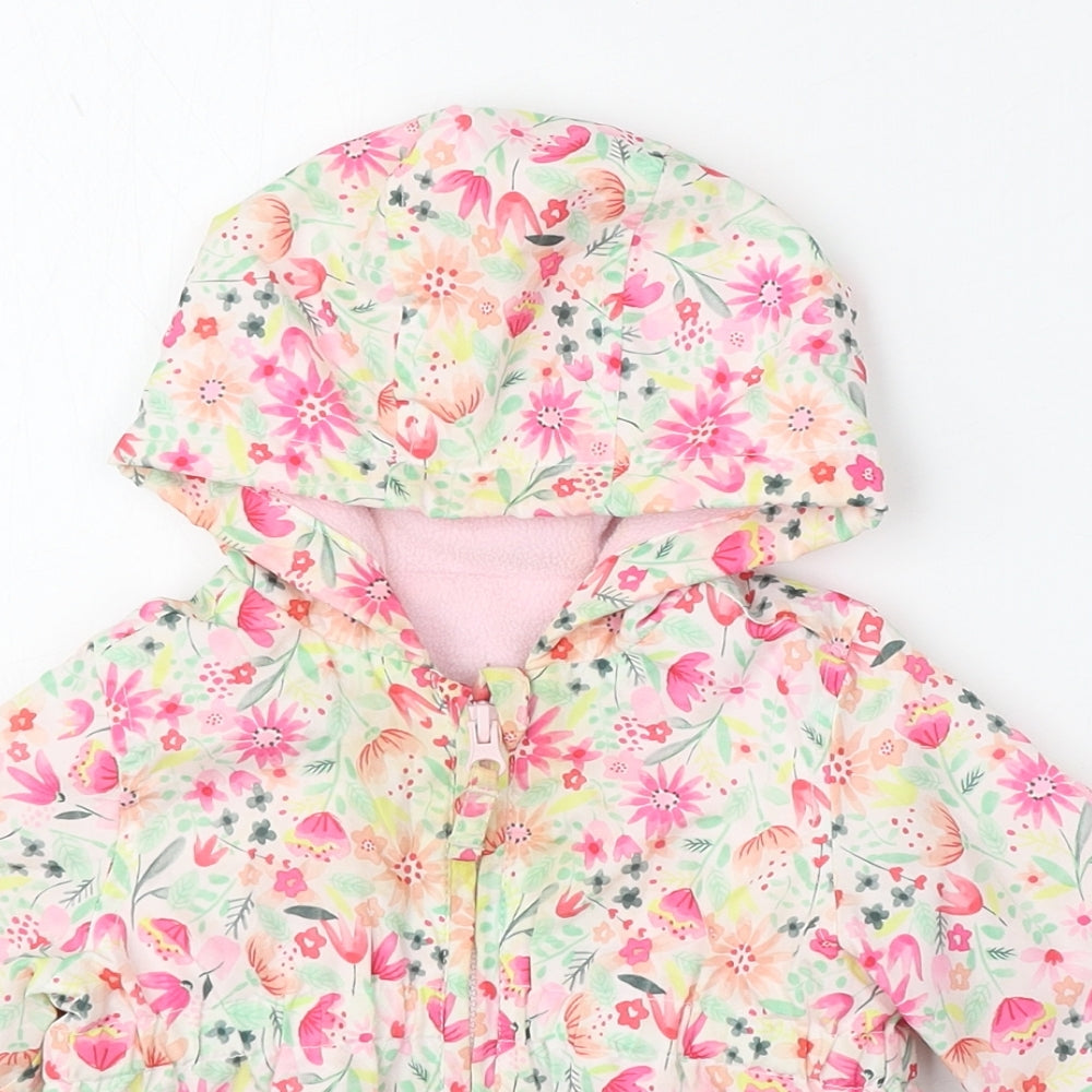 Nutmeg Girls Multicoloured Floral  Jacket  Size 9-12 Months   Zip
