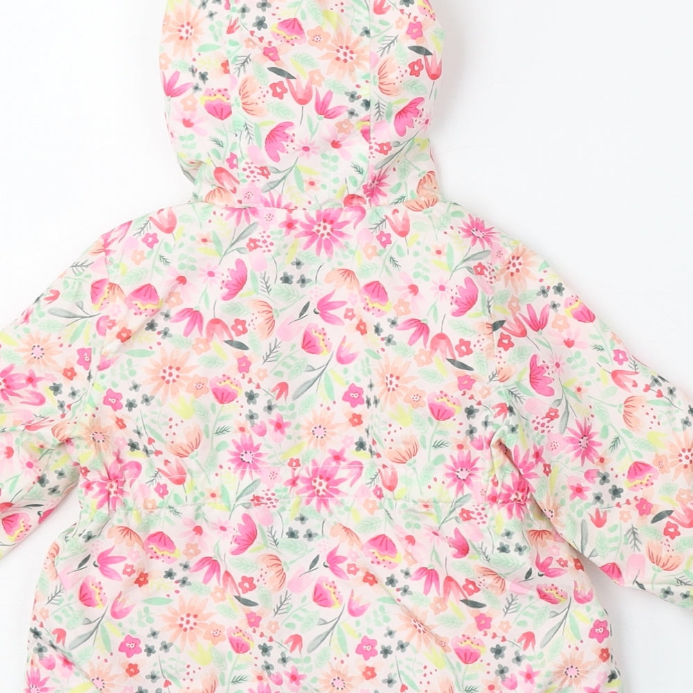 Nutmeg Girls Multicoloured Floral  Jacket  Size 9-12 Months   Zip