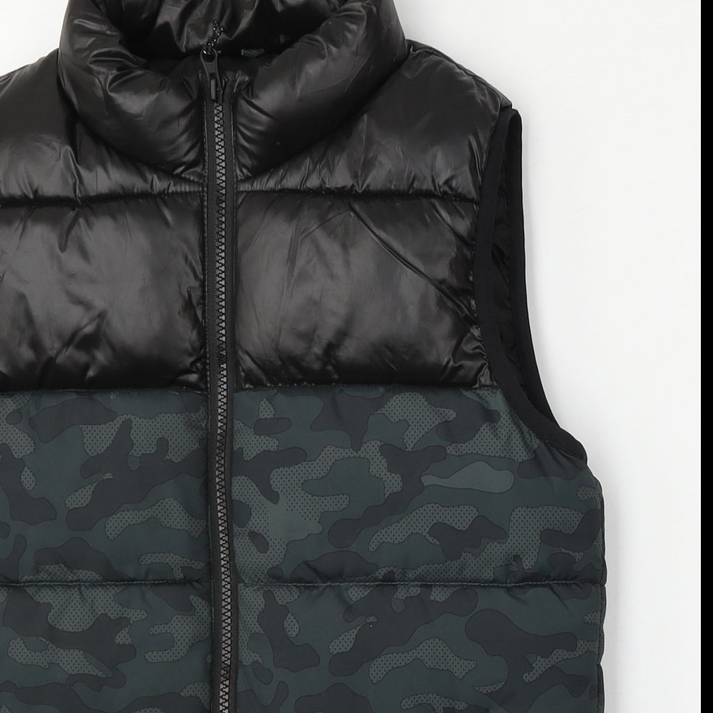TU Boys Green Camouflage  Gilet Jacket Size 11-12 Years  Zip