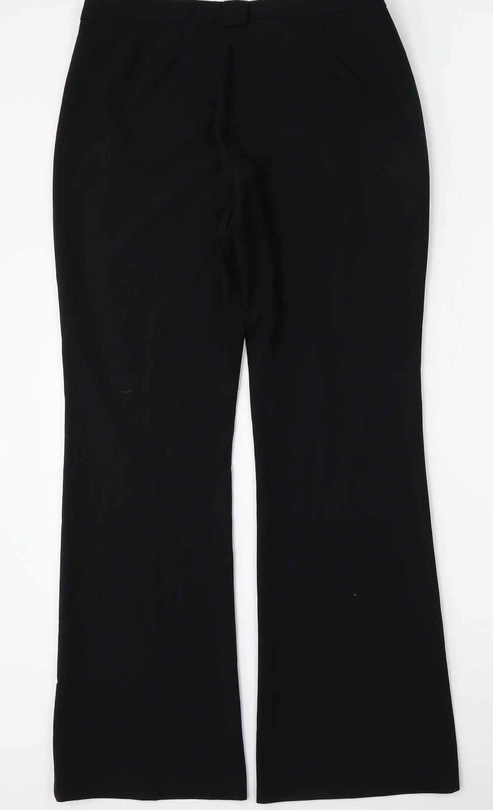 Marks and Spencer Womens Black  Polyester Trousers  Size 14 L32 in Regular Hook & Eye