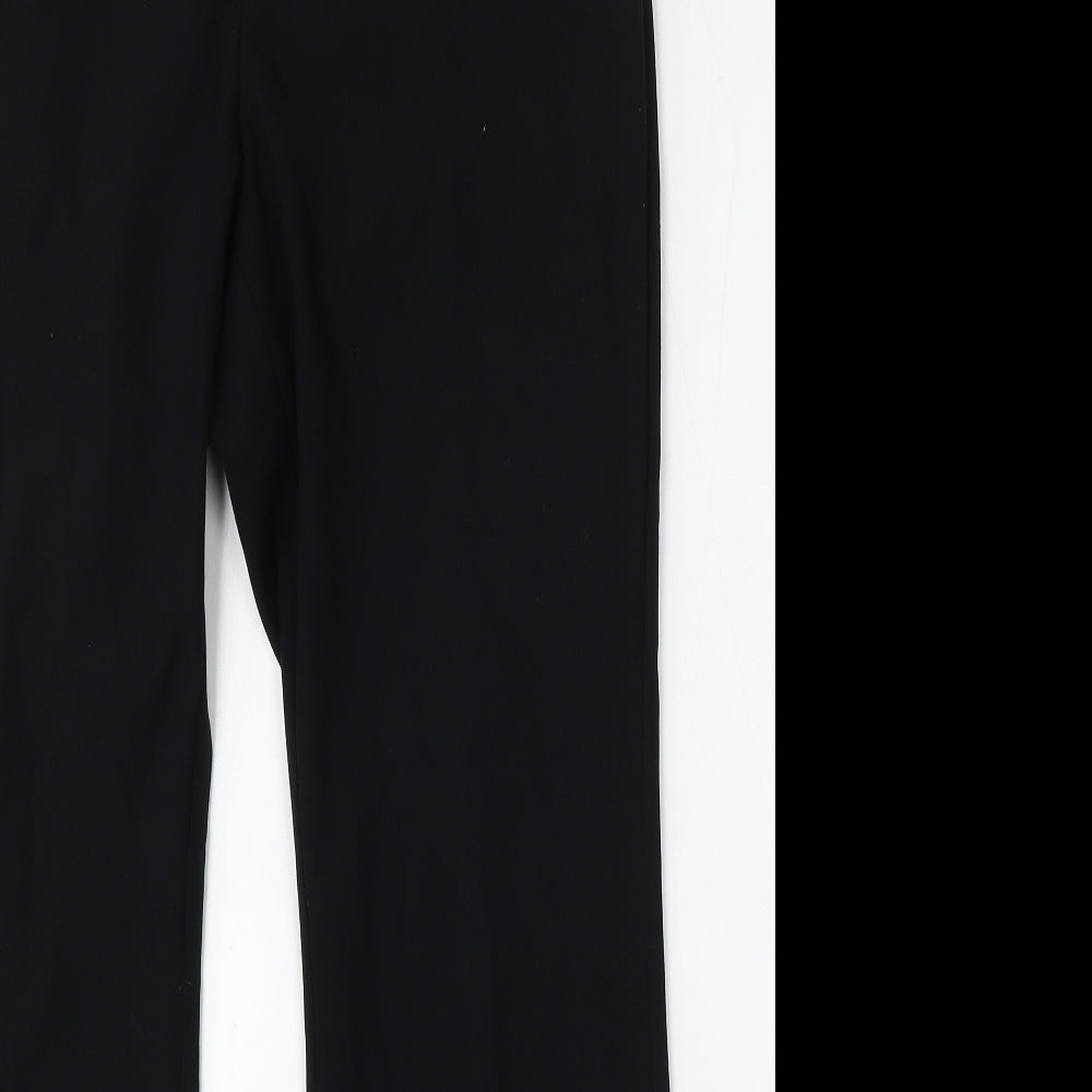Marks and Spencer Womens Black  Polyester Trousers  Size 14 L32 in Regular Hook & Eye