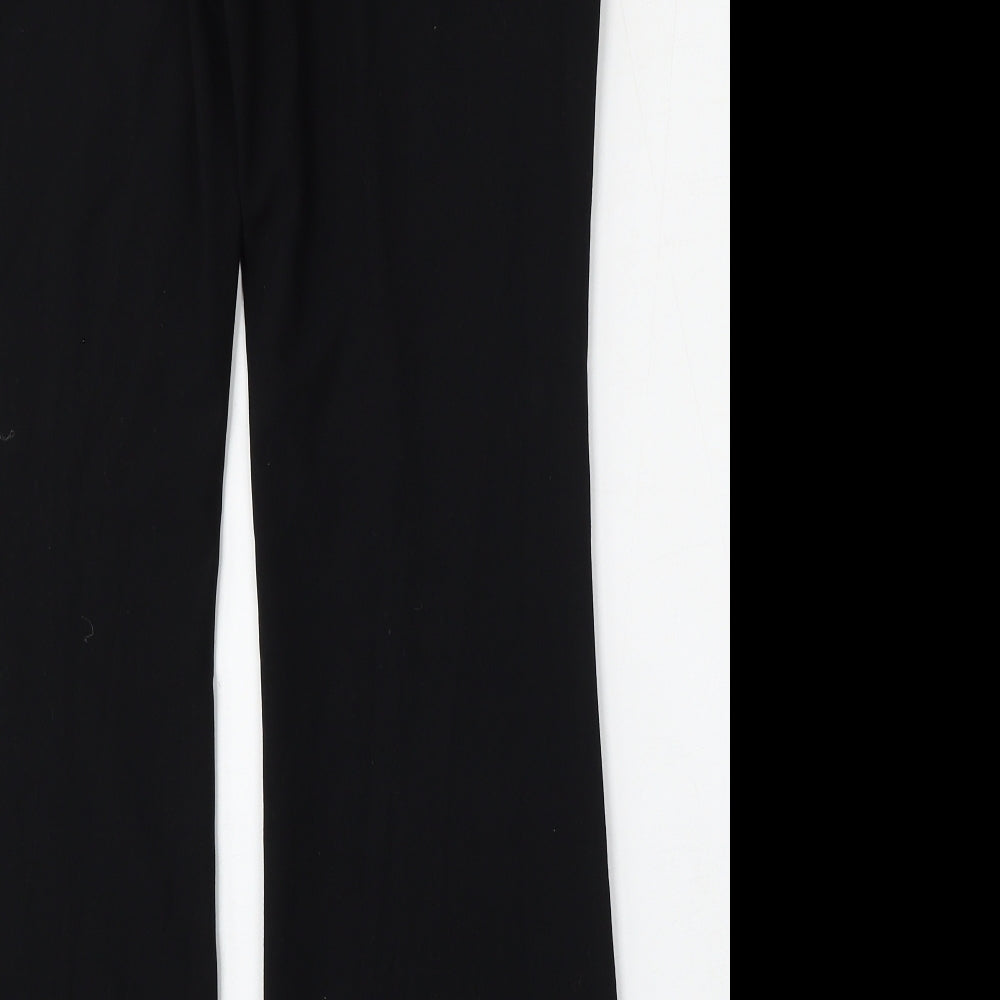 Marks and Spencer Womens Black  Polyester Trousers  Size 14 L32 in Regular Hook & Eye