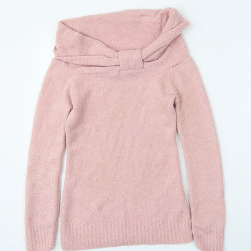 Select Womens Pink Roll Neck  Acrylic Pullover Jumper Size M