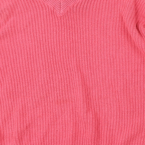 Atmosphere Womens Pink V-Neck  Acrylic Pullover Jumper Size 6