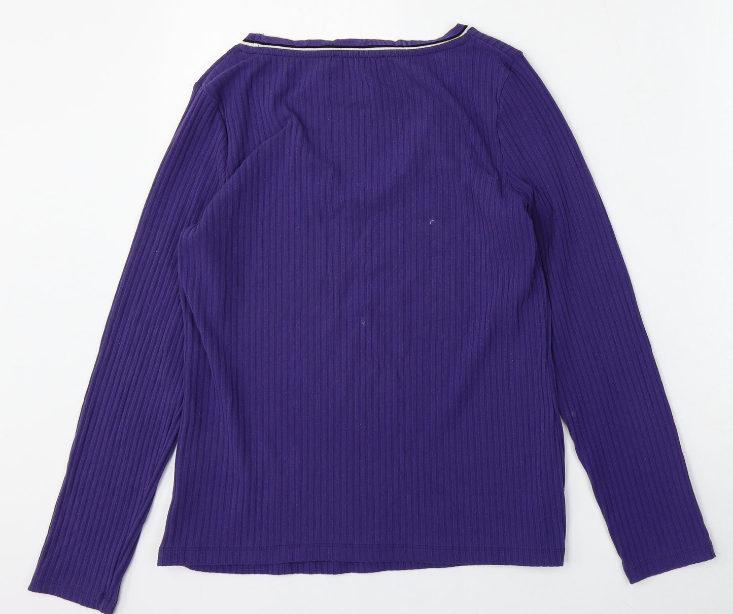 Marks and Spencer Womens Purple V-Neck  Polyester Pullover Jumper Size 12