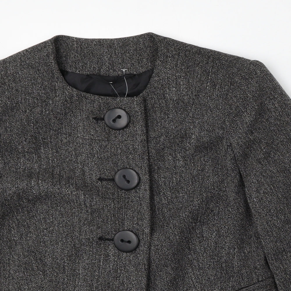 M&Co Womens Grey   Jacket  Size 8  Button