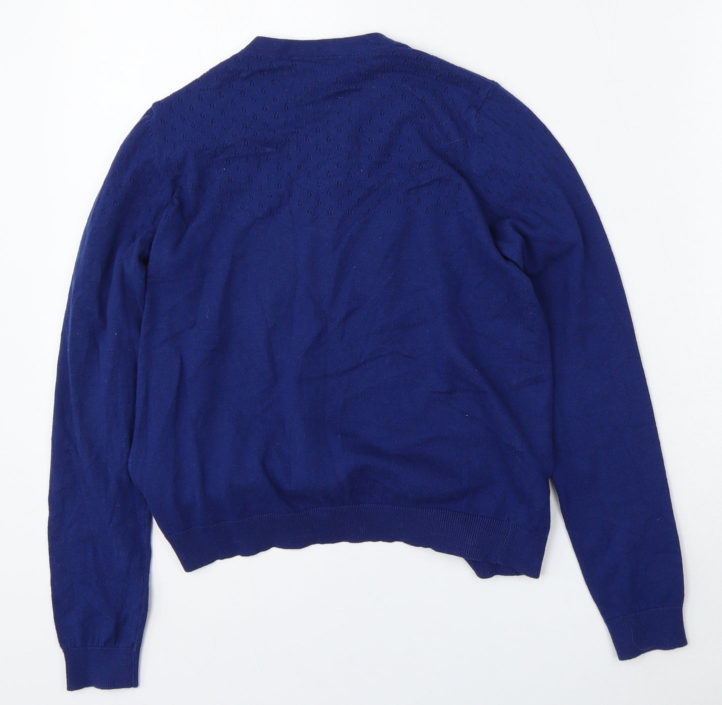 NEXT Girls Blue Round Neck  Cotton Cardigan Jumper Size 12 Years
