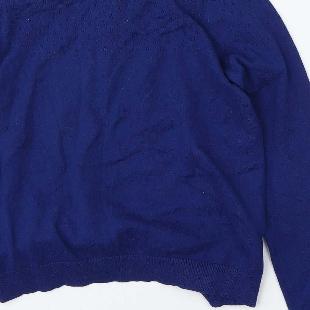 NEXT Girls Blue Round Neck  Cotton Cardigan Jumper Size 12 Years
