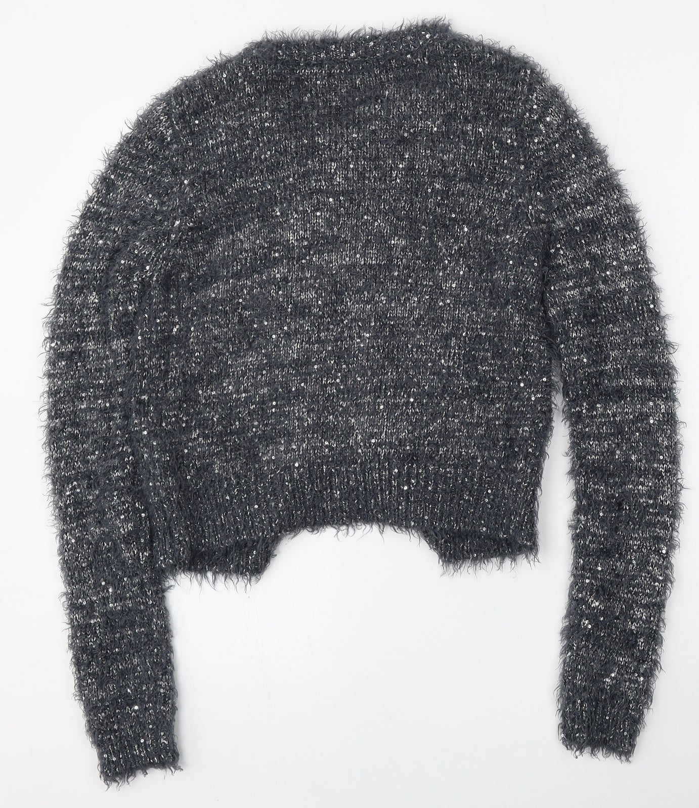 Miss Selfridge Womens Blue Round Neck  Polyester Cardigan Jumper Size 10