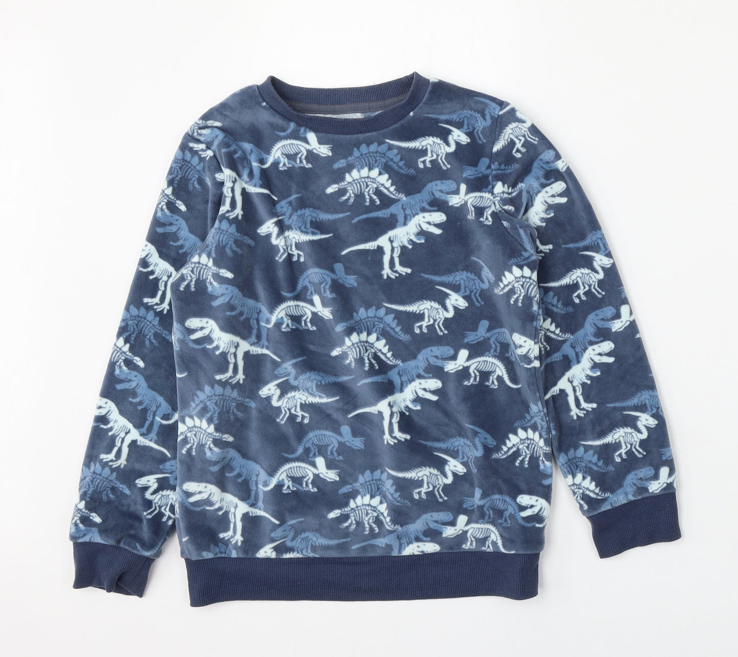 F&F Boys Blue Geometric Polyester Pullover Sweatshirt Size 8-9 Years