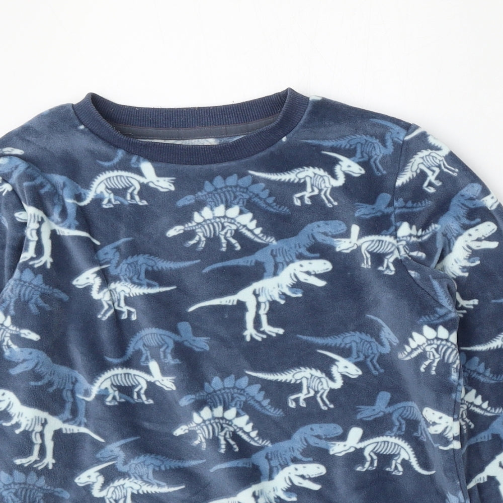 F&F Boys Blue Geometric Polyester Pullover Sweatshirt Size 8-9 Years